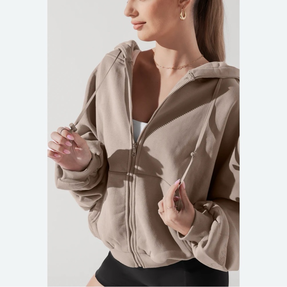 Skims Classic Hoodie in Stone - Picture 4 of 16